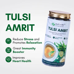 (Super Saver) Tulsi Amrit – Tulsi Green Tea for Stress Relief & Immunity Boost - leafnlife1